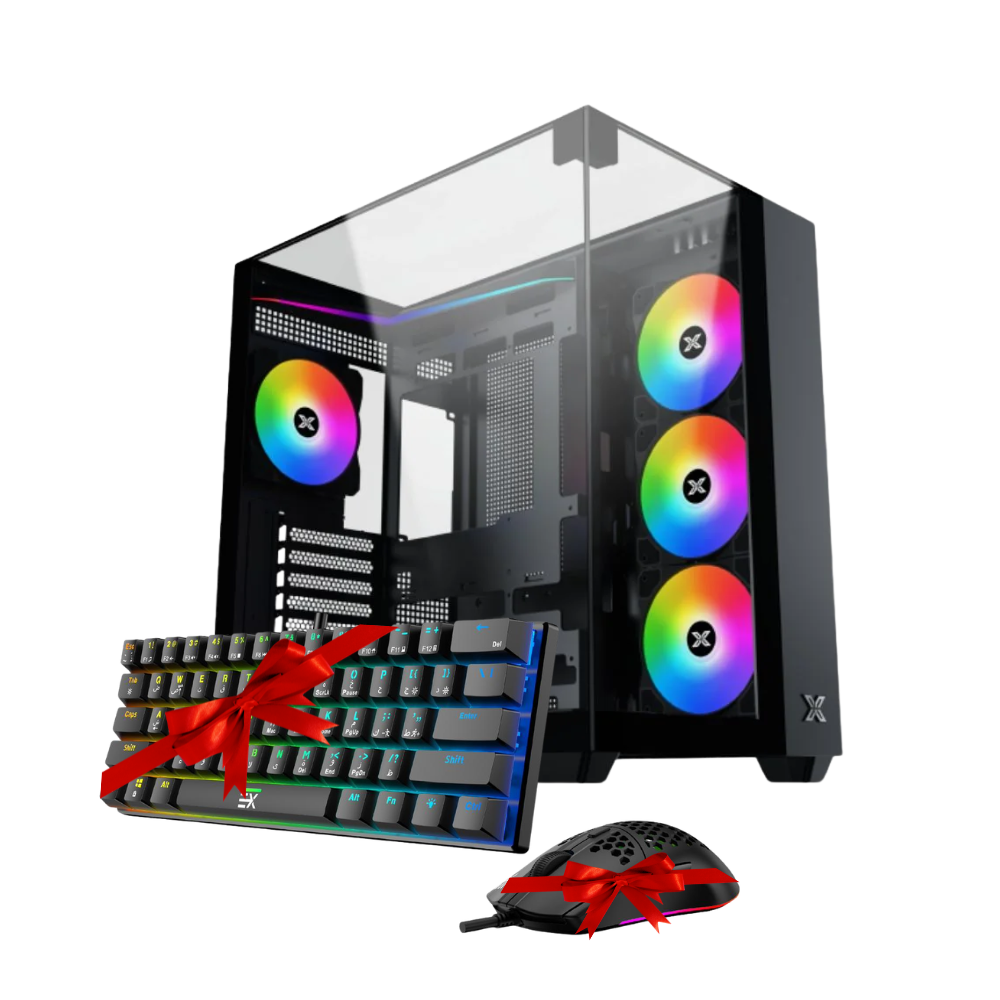 Gaming PC build with RTX graphics card and ARGB lighting