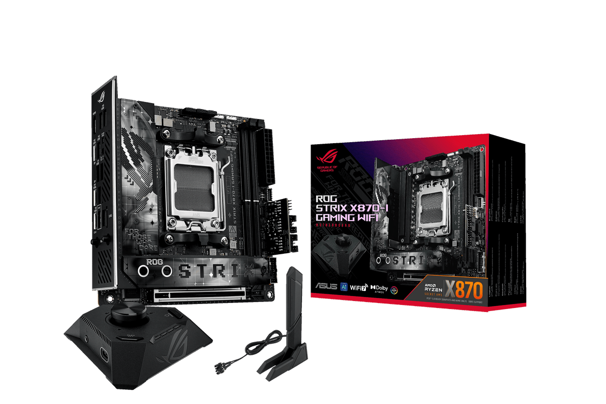 Motherboard ASUS ASUS ROG Strix X870-I Gaming WiFi AMD DDR5 M.2 PCIe 5.0 WiFi 7 USB4 Aura Sync RGB