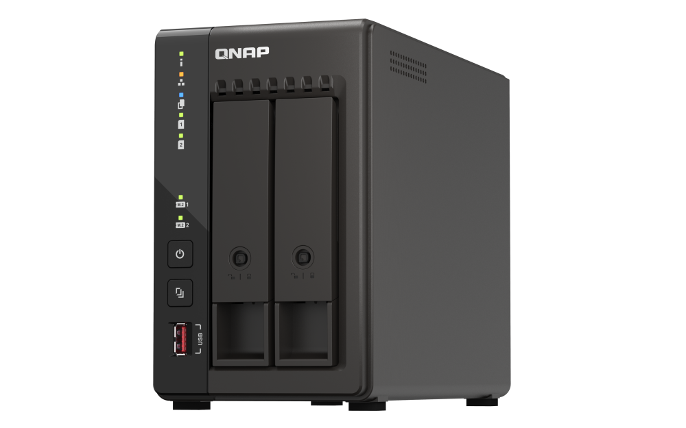 QNAP TS-253E-8G 2-Bay Desktop NAS, Intel Celeron J6412 Quad-Core, 8GB DDR4, Dual 2.5GbE, 2x M.2 NVMe, HDMI 4K, Diskless, (TS-253E-8G)
