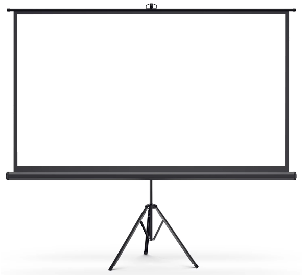 MG TS300 Portable Tripod Projection Screen, 280 x 280 cm, Matte White Fabric, Adjustable Height, (TS300)