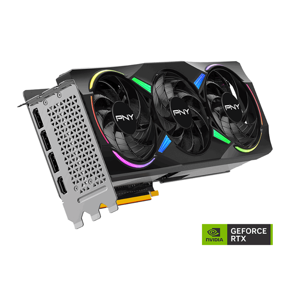 PNY GeForce RTX 5070 Ti 16GB OC Triple Fan Graphics Card, 16GB GDDR7, 256-bit, Boost 2572 MHz, PCIe 5.0, HDMI 2.1, 3x DP 2.1, Black, (VCG5070T16TFXPB1-O)