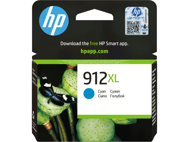 HP 912XL High Yield Cyan Original Ink Cartridge, ~825 Pages, for OfficeJet 8010 / OfficeJet Pro 8020 Series, (3YL81AE)