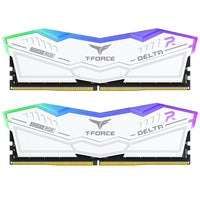 TEAMGROUP T-Force Delta RGB 64GB (2x32GB) DDR5-6400 CL30 Desktop Memory Kit, White, (FF4D564G6400HC30CDC01)