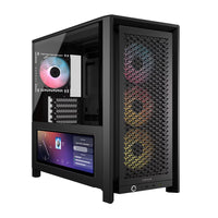 Corsair 4000D LCD Mid-Tower ATX Case, 14.5" Touchscreen Display, 4x RS120 ARGB Fans, InfiniRail, Black, (CC-9011326-WW)