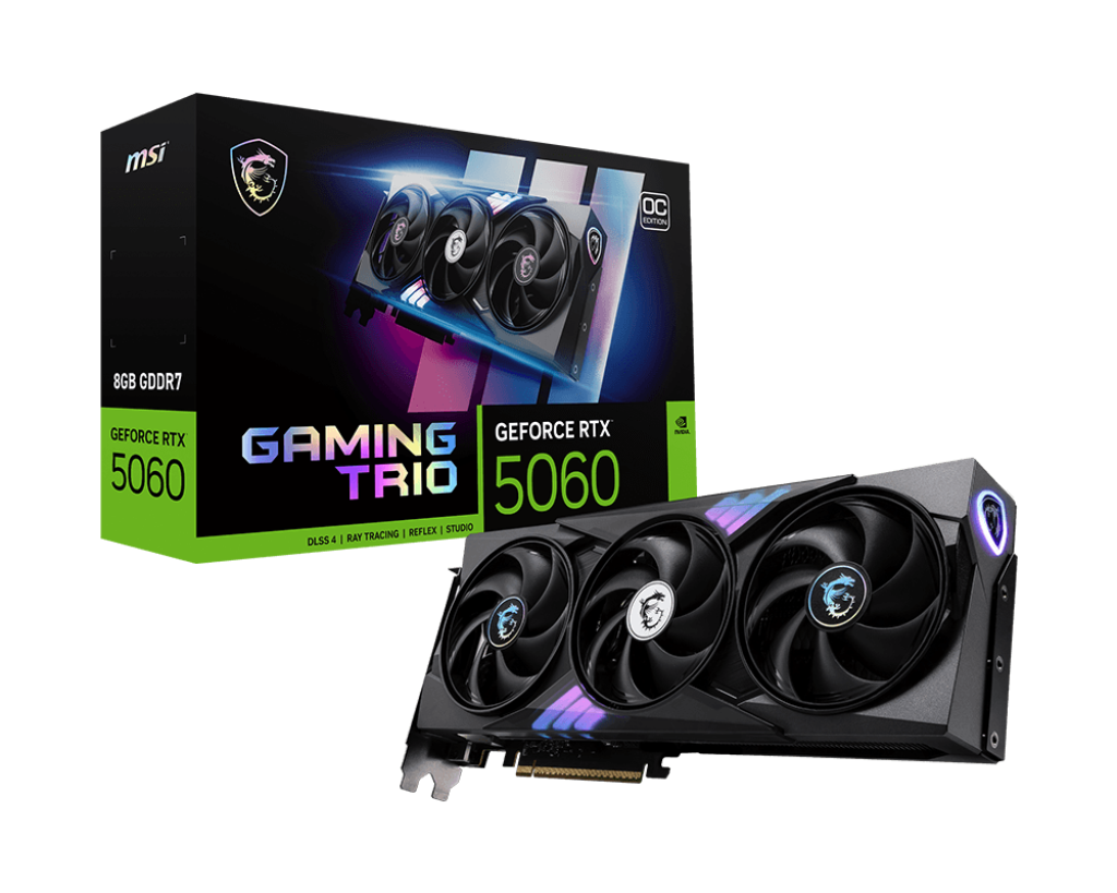 MSI GeForce RTX 5060 8G GAMING TRIO OC graphics card front view