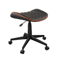 COUGAR Crosser Multi-Purpose Gaming Stool, Padded PVC Seat, Height Adjustable 46-56cm, 5 Casters, Up to 120kg, Black/Orange, (3MCROORB.0001)