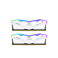 TEAMGROUP T-Force DELTA RGB 64GB (2x32GB) DDR5 6400MHz CL40 Desktop Memory, White, (FF4D564G6400HC40BDC01)