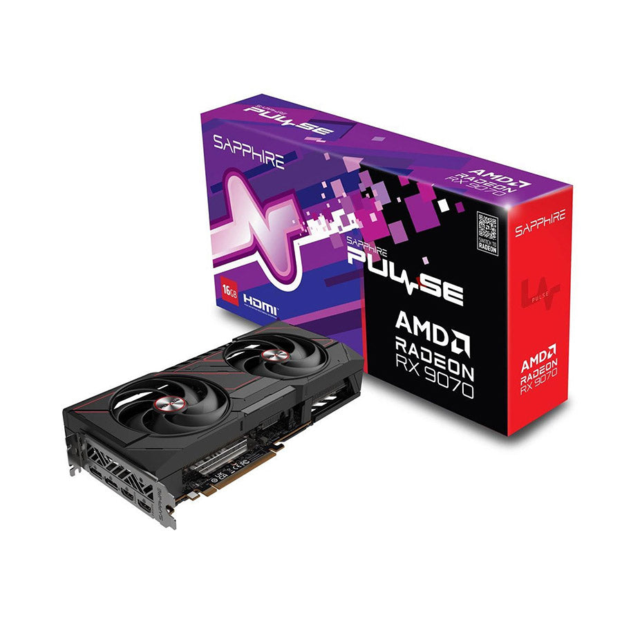 Sapphire PULSE Radeon RX 9070 16GB graphics card front view
