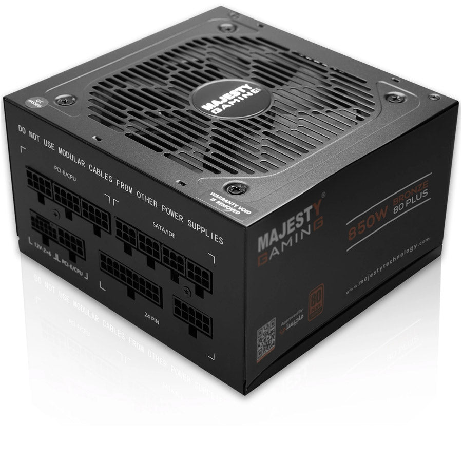 Majesty MPS850 850W Bronze power supply black front view