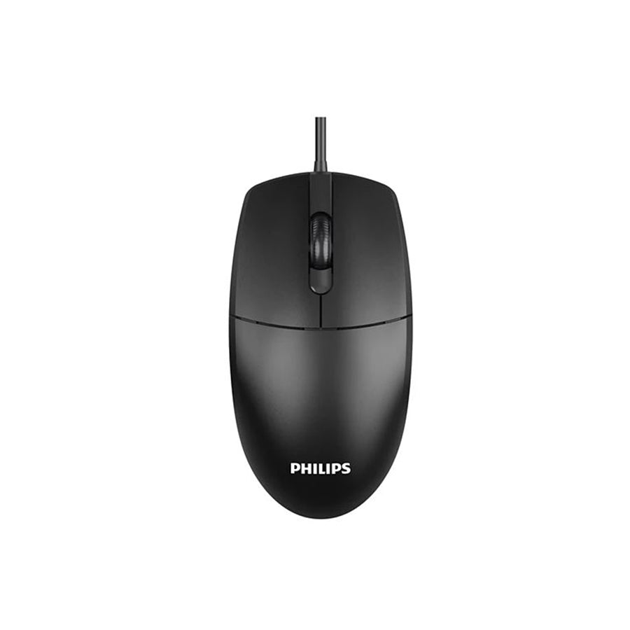 Philips SPK7247 wired mouse black front view
