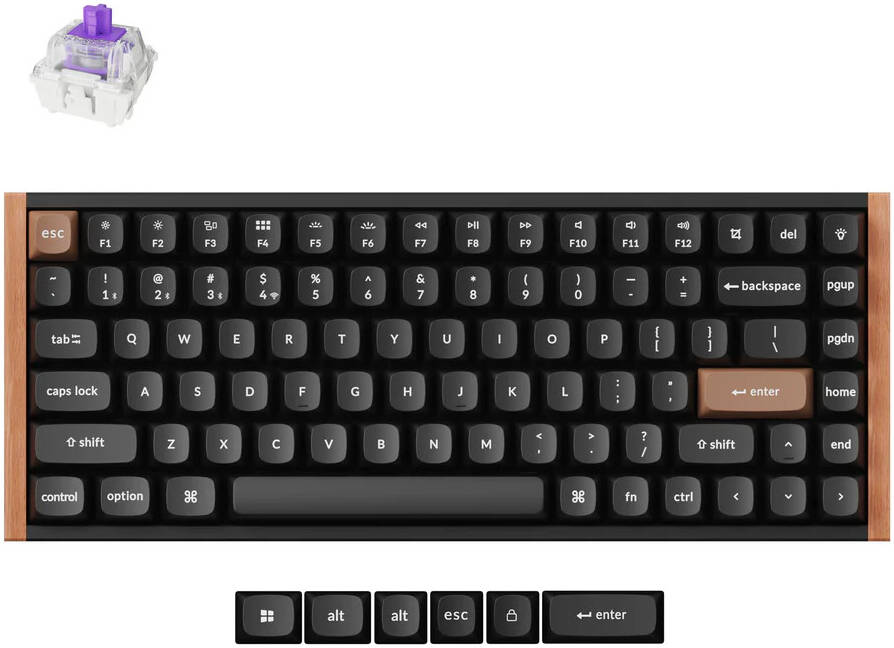 Keychron K2 HE Black front view