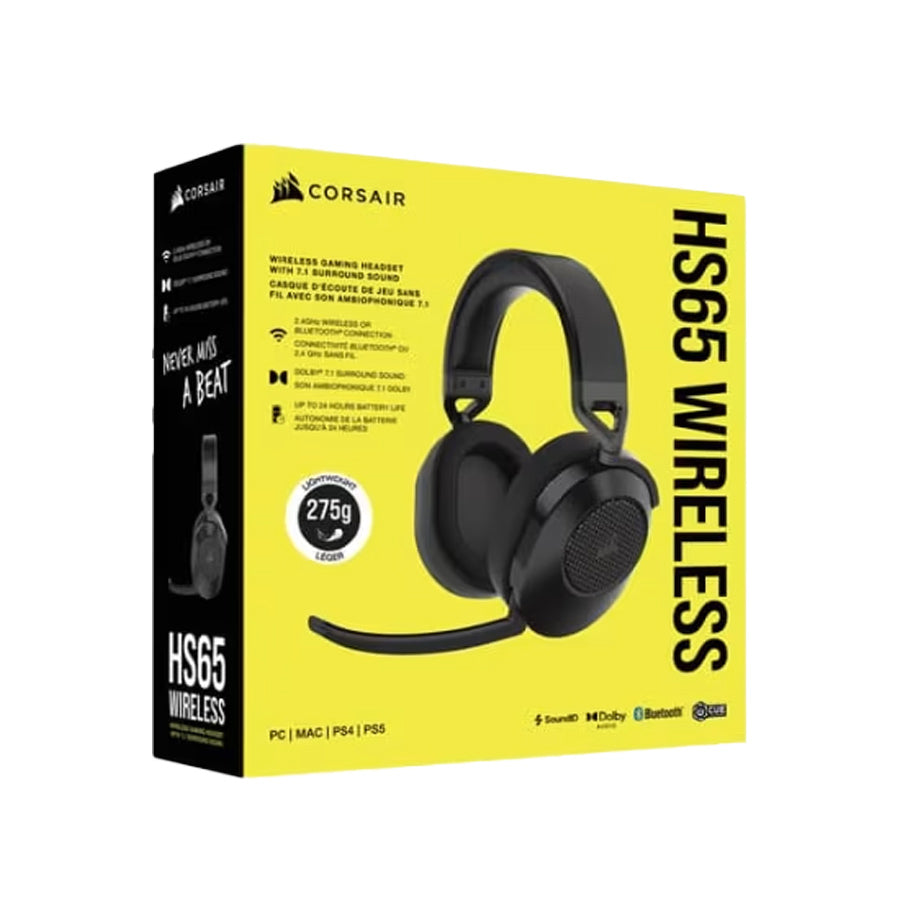 Corsair HS65 Wireless gaming headset front view