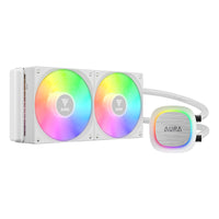 Gamdias Aura GL240 V2 White 240mm AIO cooler front view