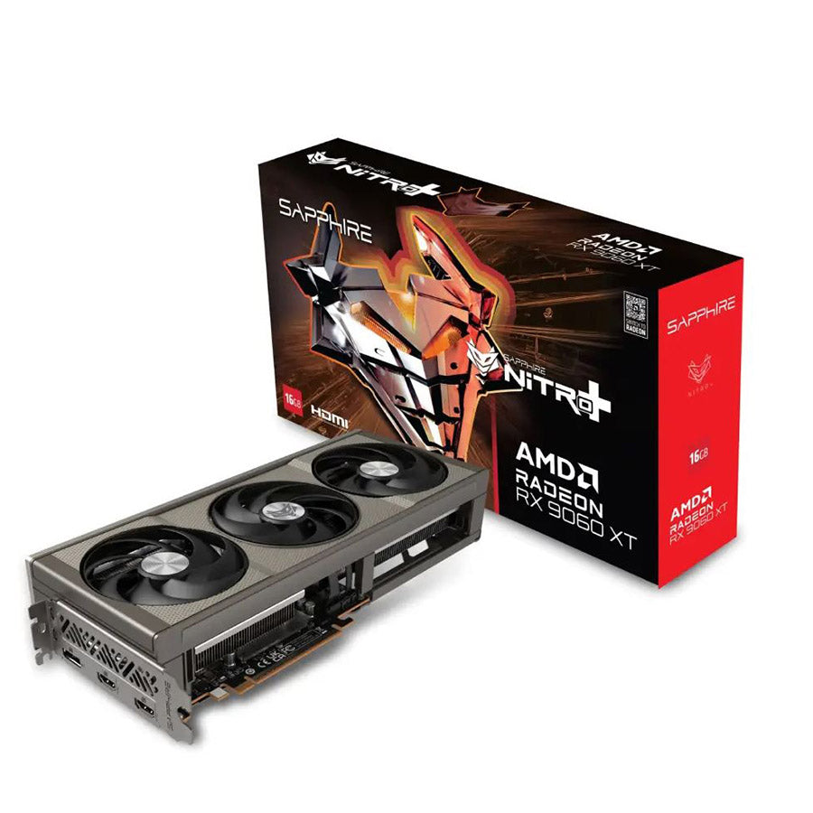 Sapphire NITRO+ Radeon RX 9060 XT OC 16GB graphics card front view