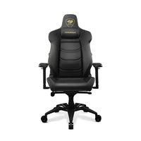 Cougar Armor EVO Royal black and gold gaming chair front view