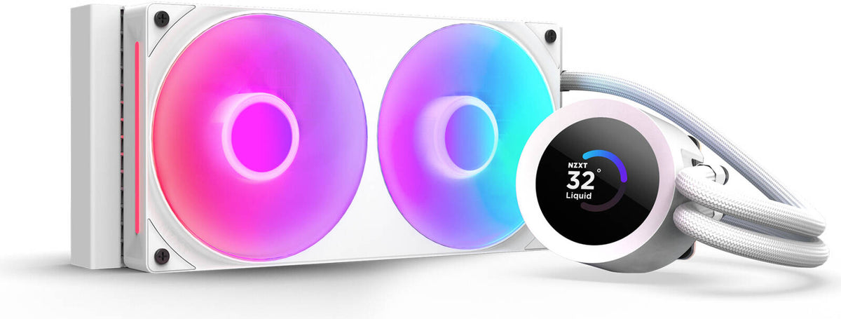 NZXT Kraken Plus 240 RGB White AIO cooler front view