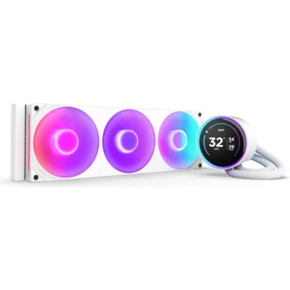 NZXT Kraken Elite 360 AIO Liquid CPU Cooler - 360mm, LCD, White