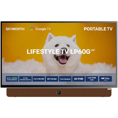 Skyworth 24LP60G 24" Portable Smart TV, Full HD 1920x1080, Google TV, Built-in Battery, 2x 8W Speakers, (24LP60G)