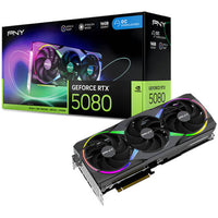 PNY GeForce RTX 5080 16GB ARGB OC Triple Fan graphics card front view