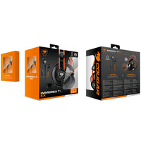 Cougar Immersa Ti headset and Havoc earphones gaming audio bundle front view