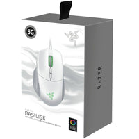 Razer Basilisk Wired Gaming Mouse, 16,000 DPI 5G Optical Sensor, 8 Programmable Buttons, Chroma RGB, Mercury White, (RZ01-02330300-R3M1)