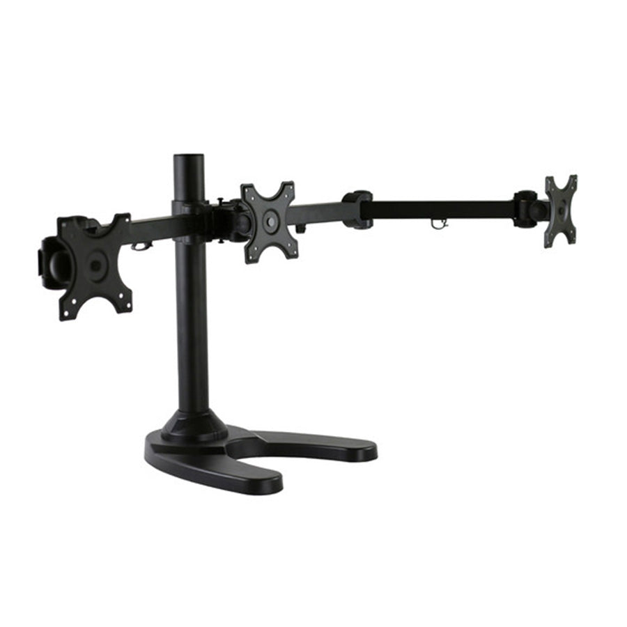 Mount-It MI-789 triple monitor desk stand front view