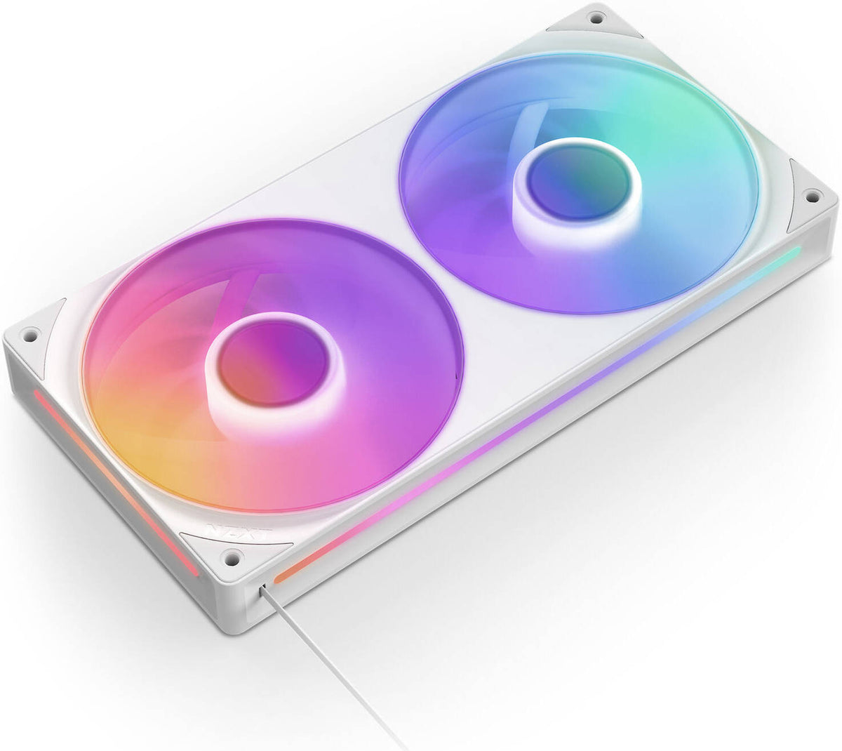 NZXT F240 RGB Core White 240mm fan unit front view