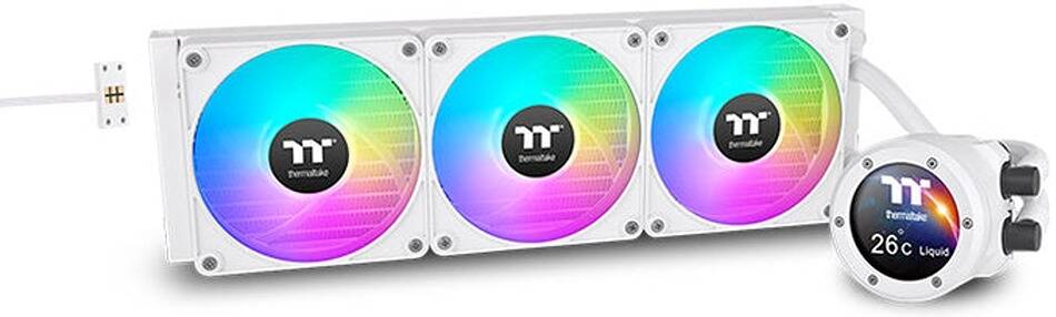 Thermaltake TH420 V2 Ultra EX ARGB Sync Snow liquid cooler front view