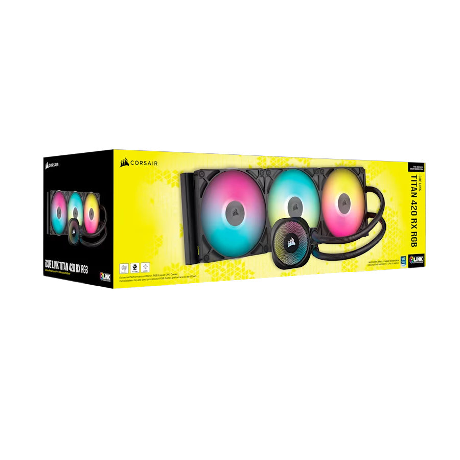 Corsair iCUE LINK TITAN 420 RX RGB black AIO front view