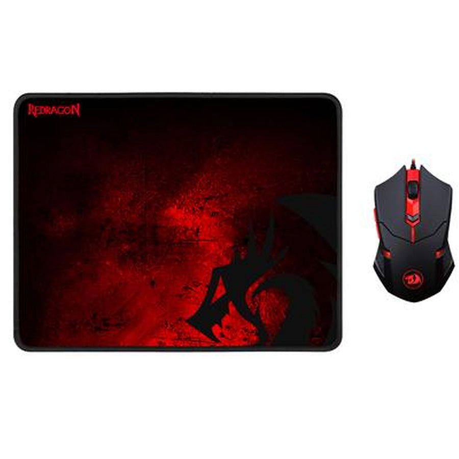 Redragon M601WL-BA wireless gaming mouse and mouse pad combo front view