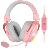 Redragon Zeus-X H510 RGB Pink gaming headset front view