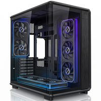 MAJESTY TITAN CASE-220 black mid-tower gaming case with tempered glass and 8 ARGB fans