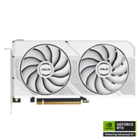 بطاقة رسومات ASUS DUAL RTX5060 OC Edition بسعة 8 جيجابايت GDDR7، موديل 90YV0N15-M0NA00، مزودة بمروحتين، لون أبيض 