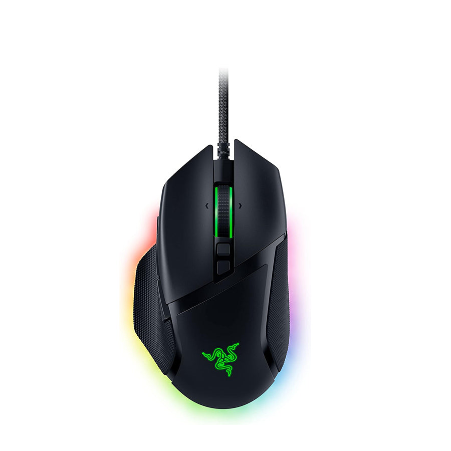 Razer Basilisk V3 Wired Ergonomic Gaming Mouse, 26K DPI Optical Sensor, 11 Programmable Buttons, HyperScroll Tilt Wheel, Chroma RGB, Black, (RZ01-04000100-R3M1)