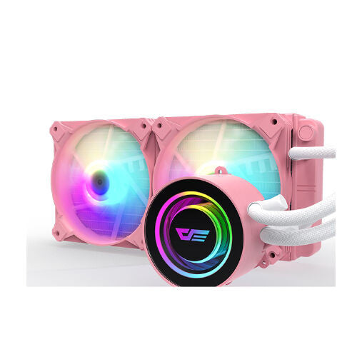 darkFlash Twister DX240 ARGB Pink 240mm AIO cooler front view