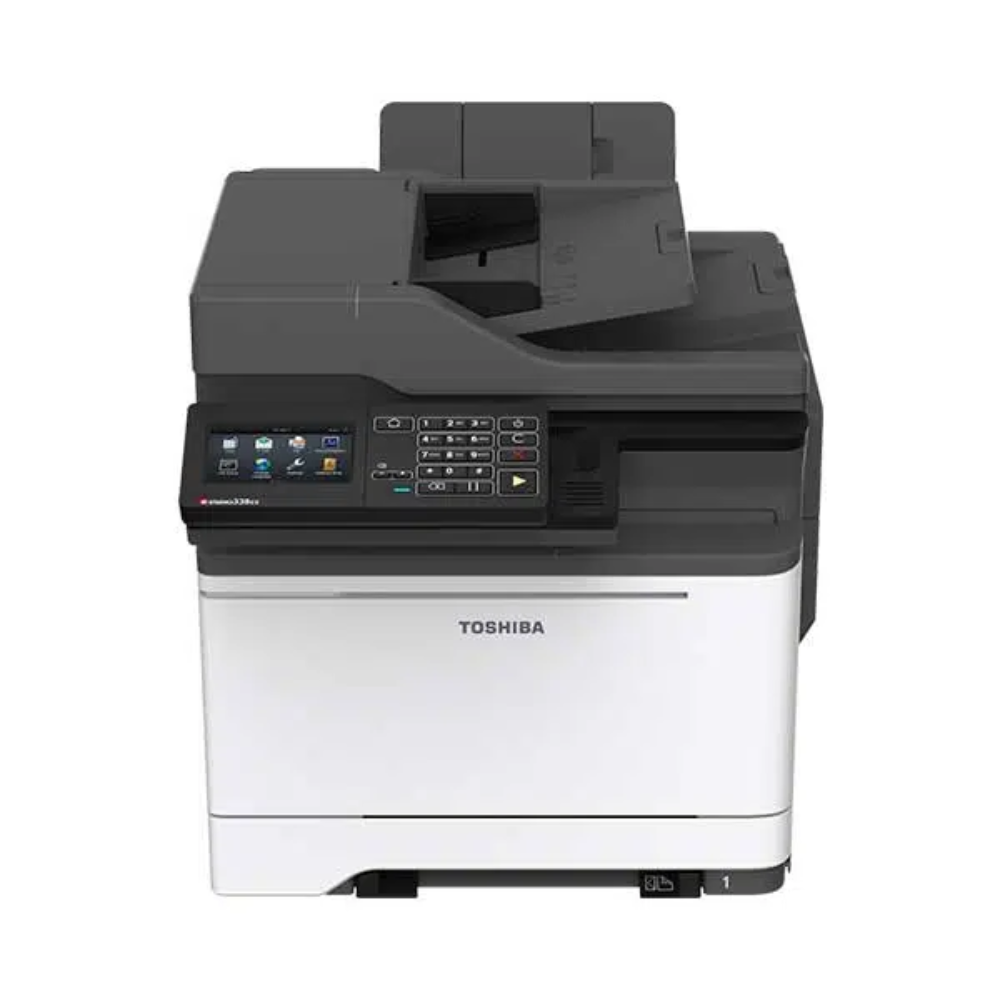 Toshiba e-STUDIO 338CS A4 Colour Laser Multifunction Printer, Print/Copy/Scan, 33 ppm, Duplex, Network, (e-STUDIO338CS)