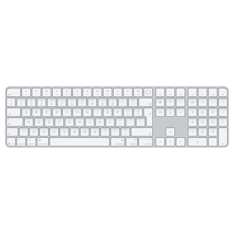 Apple Magic Keyboard with Touch ID and Numeric Keypad for Mac with Apple Silicon, USB-C, English, White Keys, (MXK73Z/A)