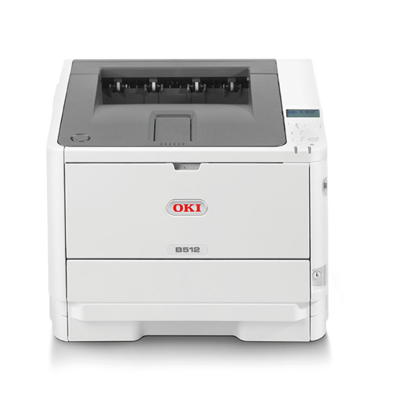 OKI B512dn A4 Mono LED Printer, 45 ppm, 1200 x 1200 dpi, Auto Duplex, Gigabit Network, USB, PCL/PostScript, (45762022)