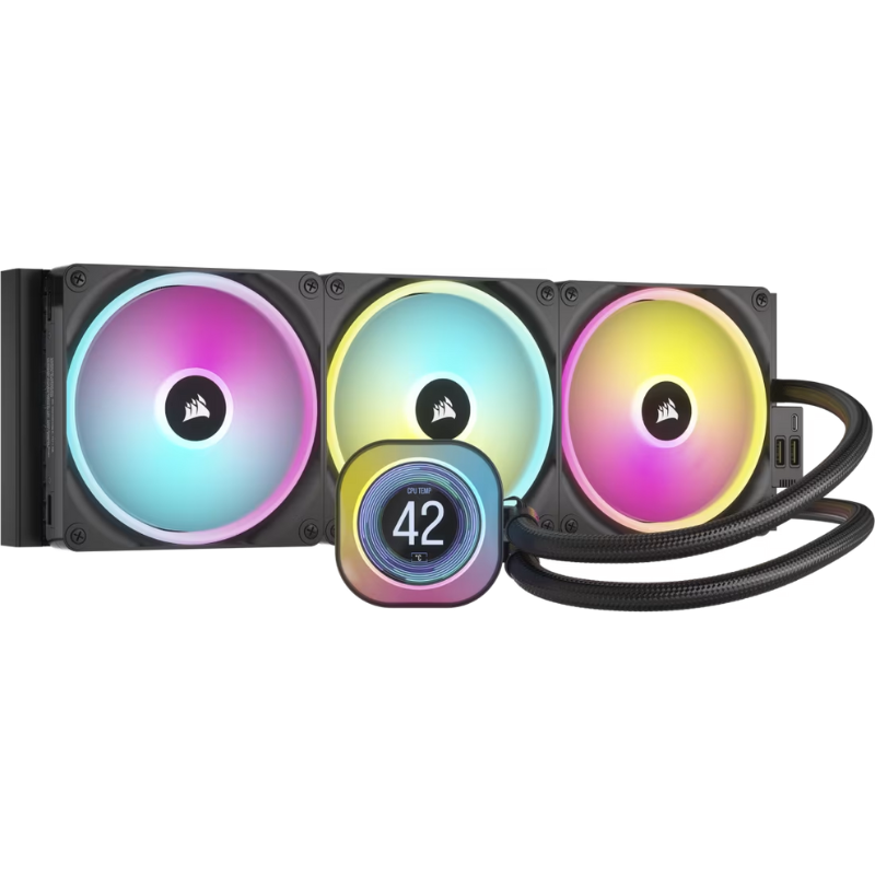 Cooling Fan Corsair H170i, Lighting RGB, Monitor LCD, Intel 1700 AMD AM5