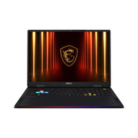 لابتوب الألعاب MSI Raider A18 (9S7-182L72-247)، بمعالج AMD Ryzen 9-9955HX3D، وذاكرة 64 جيجابايت، وتخزين 2 تيرابايت SSD، وبطاقة رسومات RTX 5090 بسعة 24 جيجابايت، ونظام Windows 11