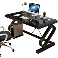 Strong Hand OD4 black glass gaming desk front view