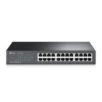 TP-Link TL-SF1024D 24-Port 10/100Mbps Unmanaged Switch, Desktop/Rackmount, Fanless, Steel Case, (TL-SF1024D)
