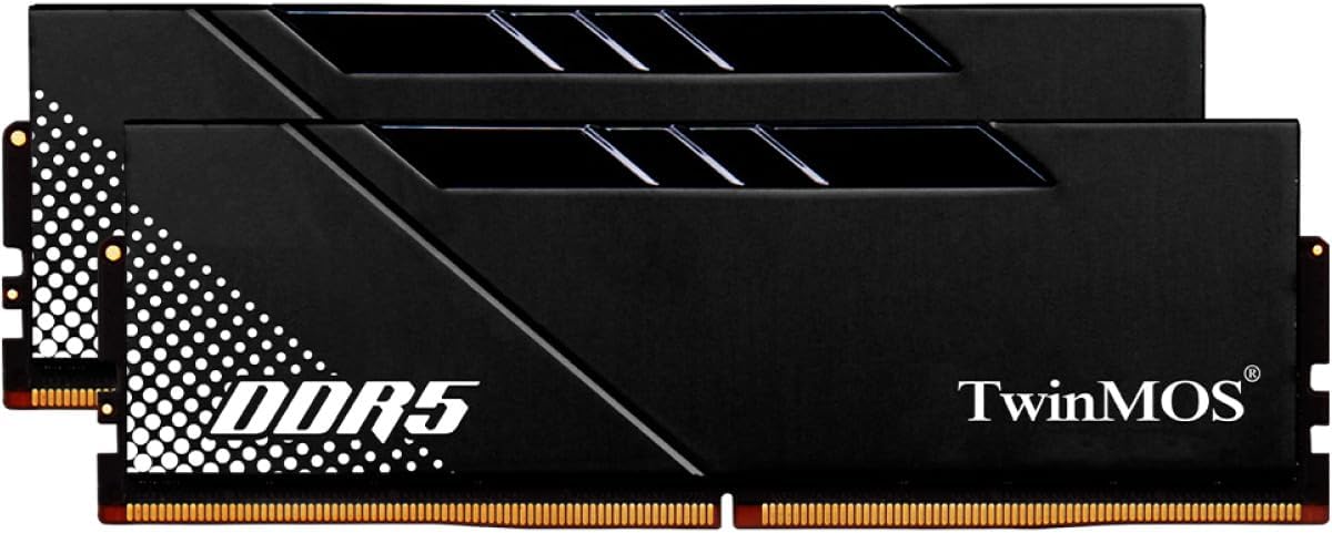 TwinMOS Voltex 32GB (2x16GB) DDR5 6000MHz CL36 Desktop Memory Kit, 1.35V, Black, (TMD532GB60K36VXB)