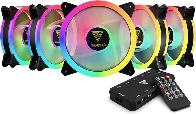 Cooling Fan Gamdias M2-1205R, 51 LED RGB, Black