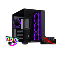 جهاز كمبيوتر للألعاب مزود بمعالج رسومات RTX 5070ti، ومعالج Ryzen 7، وذاكرة وصول عشوائي 32 جيجابايت DDR5، وقرص SSD بسعة 1 تيرابايت، ونظام تبريد سائل، وواي فاي. 