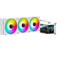 مروحة مبرّد وحدة المعالجة المركزية Spear Cooler 17 ARGB 360mm TRYOFLOW X360 بشاشة OLED منحنية بيضاء