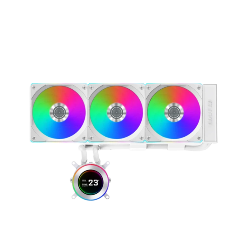 Lian li cooler Hydro-Shift II LCD AIO 360CL Liquid Cooler (GHS2LCD36RW), 3FAN WHITE