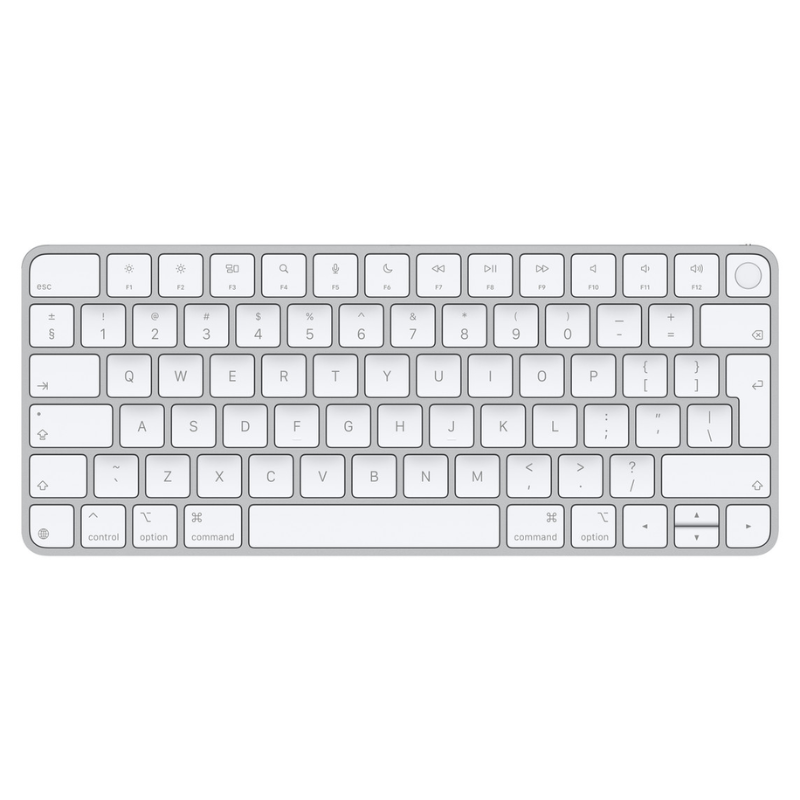 Apple Magic Keyboard with Touch ID for Mac with Apple Silicon, Wireless Bluetooth, USB-C, Rechargeable, English (US), White, (MXCK3Z/A)