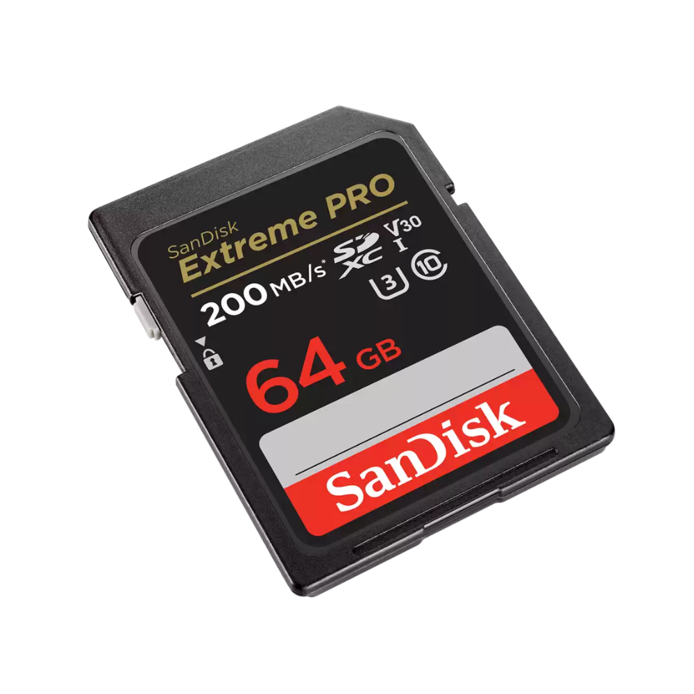 SanDisk Extreme PRO 64GB SDXC Memory Card, UHS-I U3 V30 Class 10, Up to 200MB/s Read, 90MB/s Write, (SDSDXXU-064G-GN4IN)