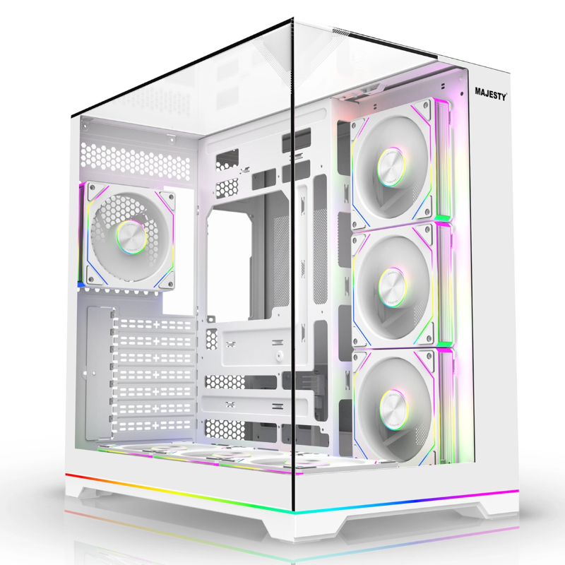 CASE MAJESTY XSPACE PLUS GAMING 7ARGB FAN CASE-209 WHITE